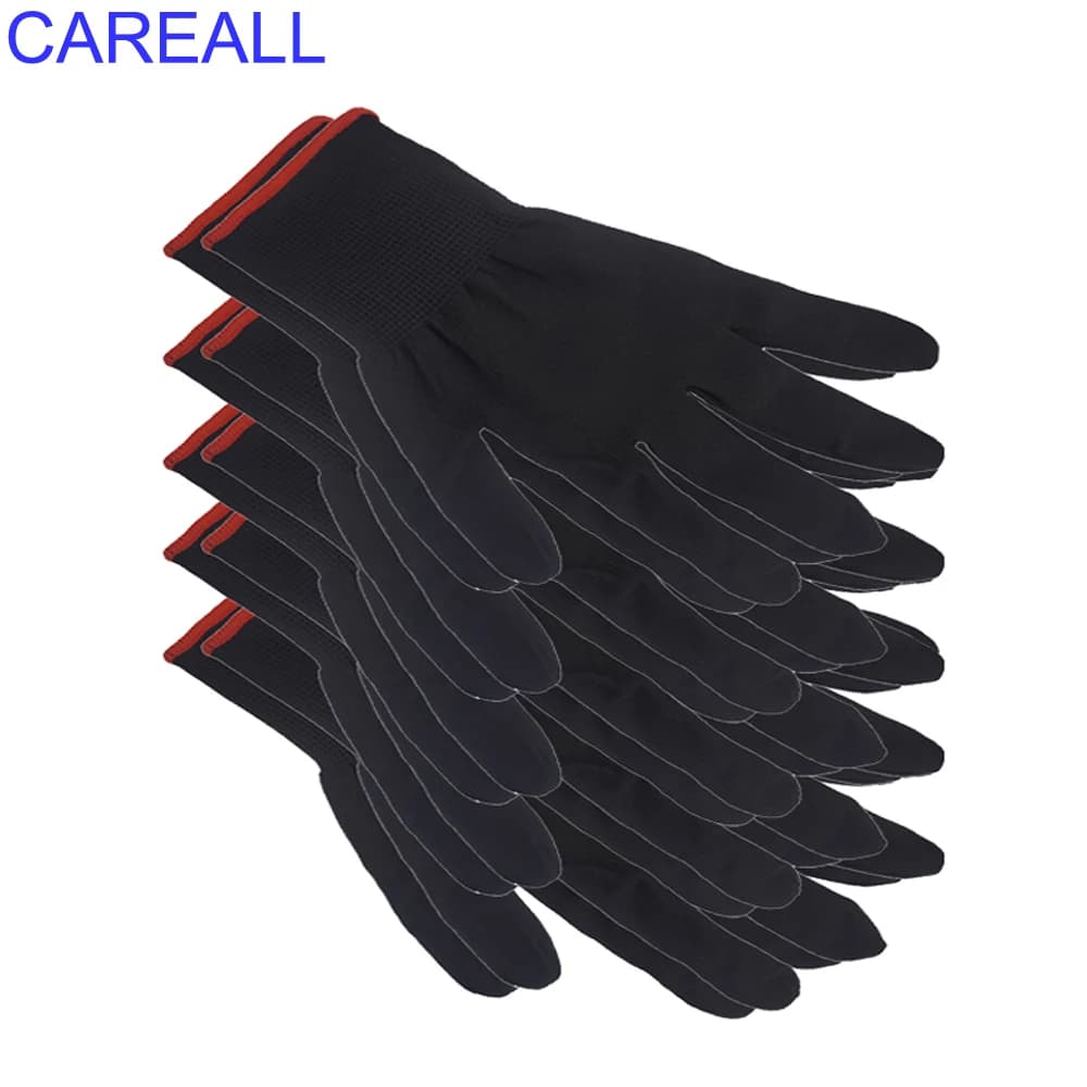 5 paia di guanti da lavoro adesivo per auto installare guanti in nylon antistatico pellicola di carbonio involucro in vinile tinta per finestre accessorio per lo styling