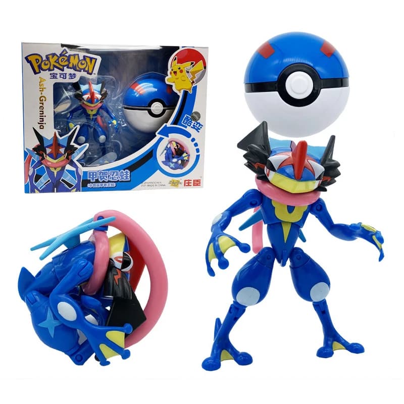 Pokeball Pokémon, personaggi anime deformabili di Pikachu, Eevee, Mewtwo, Charizard, giocattoli per bambini.