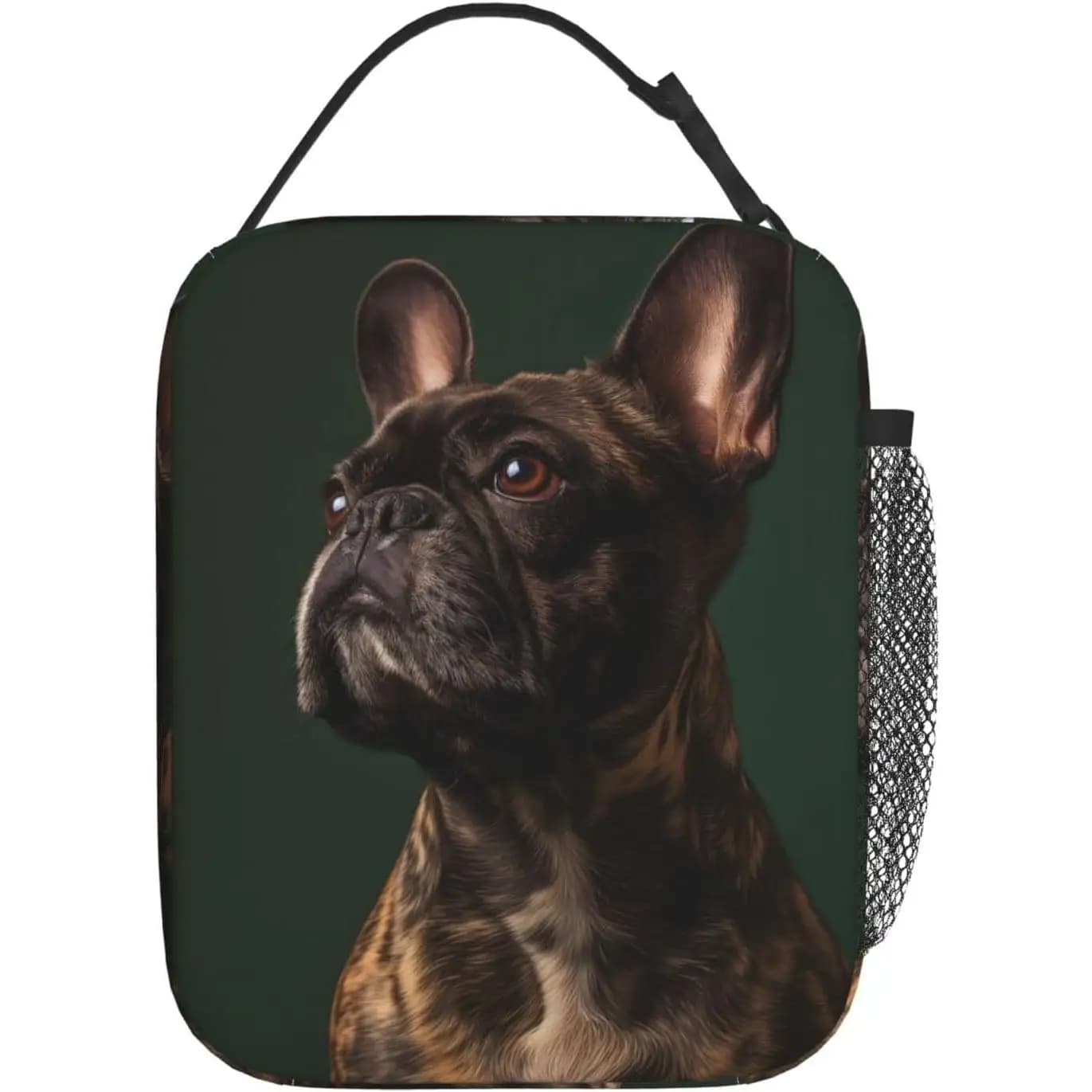 Borsa tote riutilizzabile con ritratto di cane realistico per gli amanti degli animali domestici Borsa per il pranzo dal design simpatico cucciolo Portapranzo portatile per la scuola di lavoro