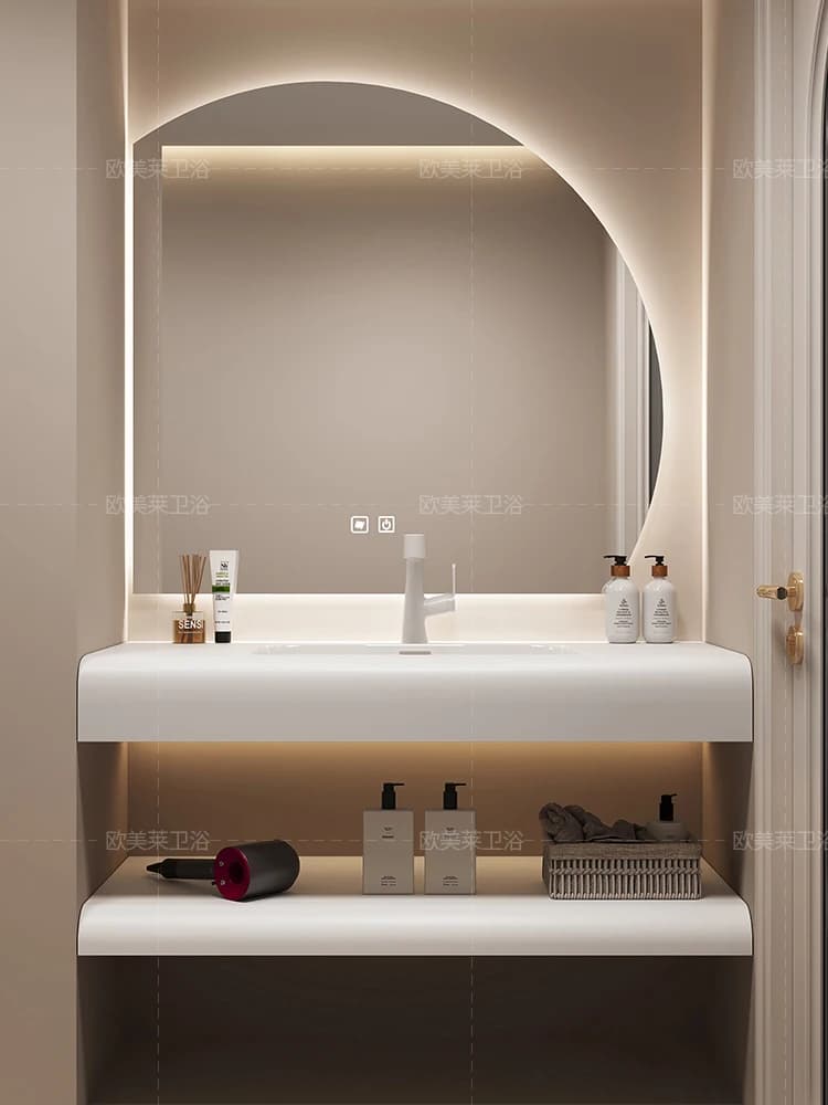 Lusso leggero, struttura moderna, lavabo integrato, combinazione di mobili da bagno, bagno semplice e intelligente, lavabo, lavabo