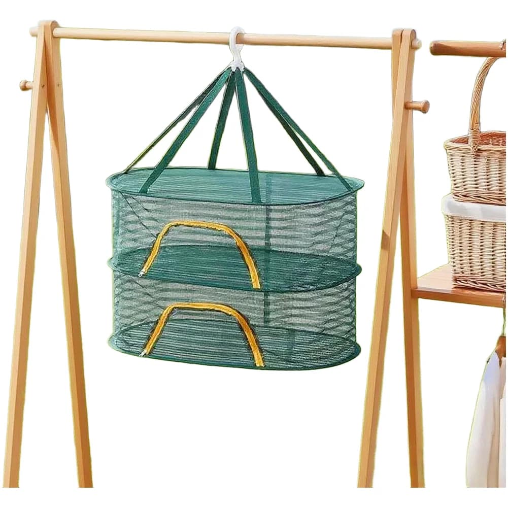 Layer Food Drying Net for Home Kitchen Use Drying For vegetables Fish Herbs Spices Clothes Dolls Pillows 70x50cm