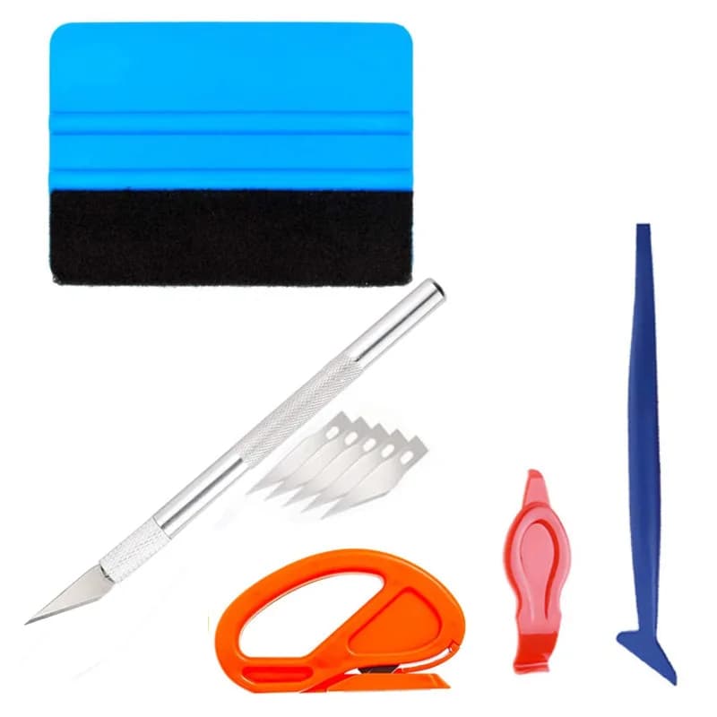 Kit di Strumenti per Wrapping Auto, Set per Pellicolatura Veicoli, Attrezzi per Oscuramento Finestrini, Set per Applicazione Pellicole Auto, Spatola Zippy, Raschietto, Taglierino