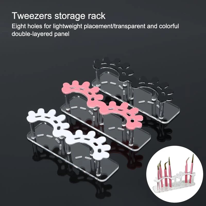 Nuovo Porta Pinzette in Acrilico per Extension Ciglia, Organizzatore per Pinzette, Supporto per Strumenti di Bellezza, Scaffale per Trucco con 8 Fori