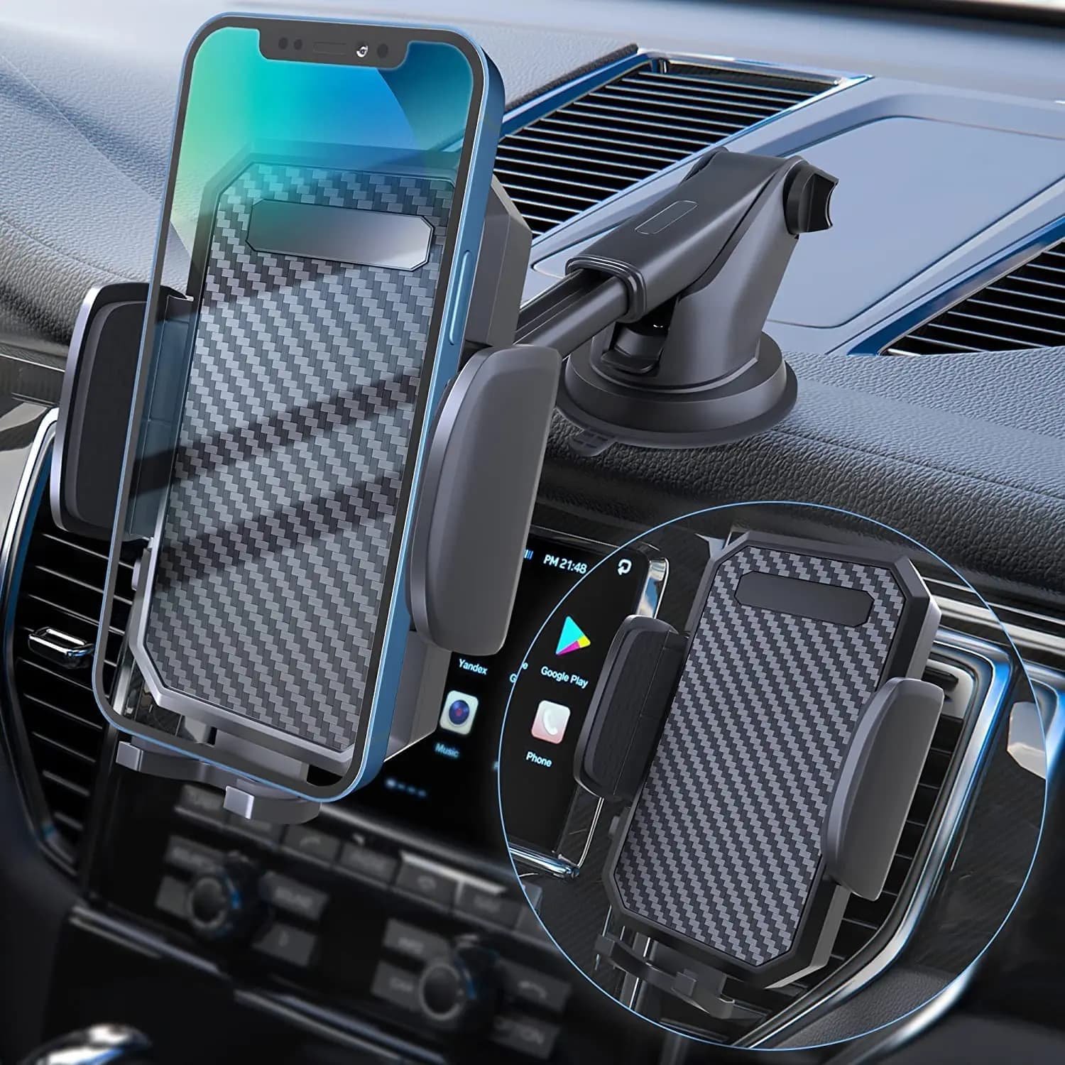 2023 Sucker Car Phone Holder Mount Stand GPS Telefon Mobile Cell Support For iPhone 13 12 11 Pro Max X 7 8 Xiaomi Huawei Samsung