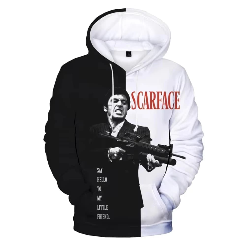 Felpe con cappuccio da uomo Movie Scarface Felpa con cappuccio con stampa 3D Uomo Donna Moda Felpa con cappuccio grafica a maniche lunghe Felpa Cappotto oversize da donna Felpe