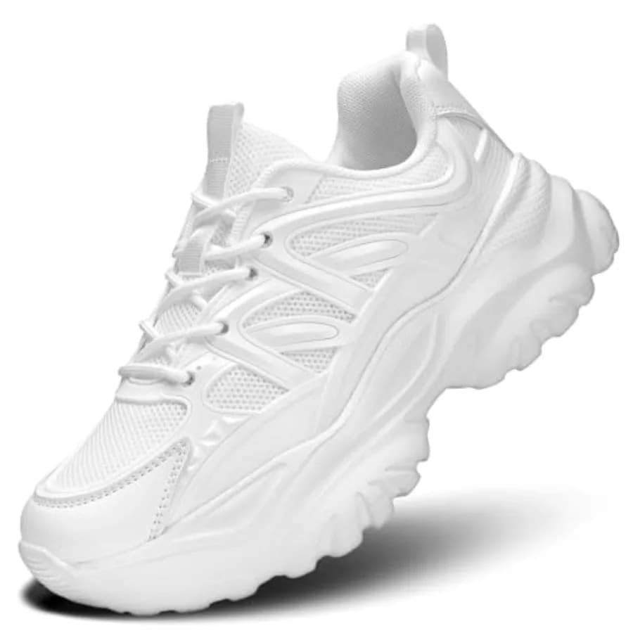 Scarpe da Corsa su Strada per Donna, Sneakers Chunky Antiscivolo alla Moda, Comode e Leggere con Suola Morbida per Palestra e Lavoro
