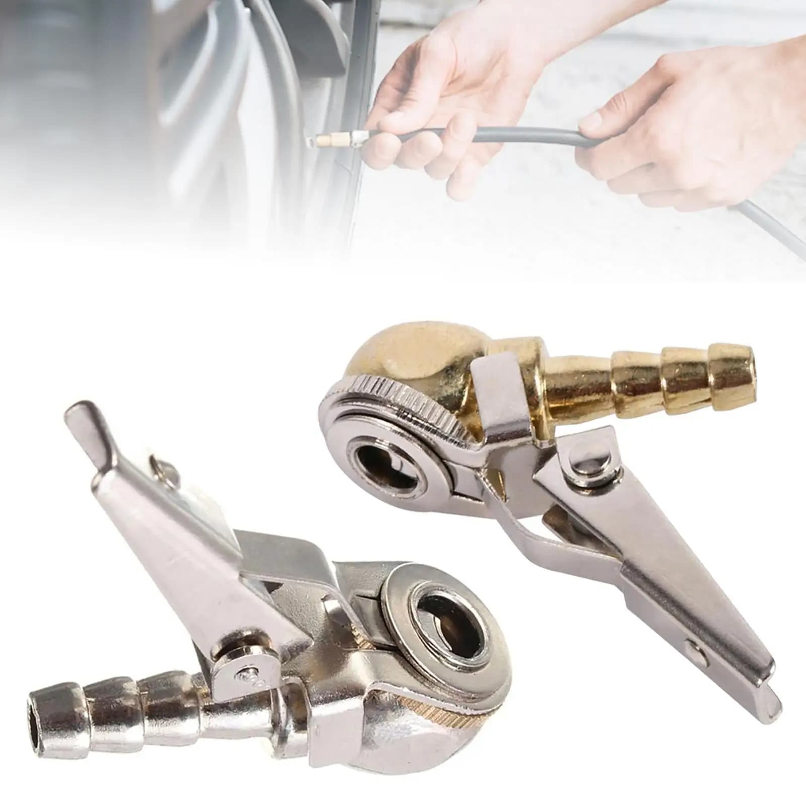Adattatore Efficiente per Gonfiaggio Pneumatici in Lega di Zinco, Clip per Pompa d'Aria per Gonfiatore Pneumatici Auto