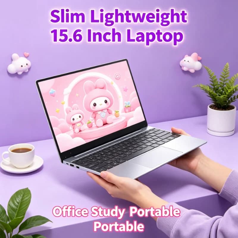 Laptop Portatile Professionale Leggero 15.6 Pollici Intel 6500Y 32GB RAM 2TB SSD 5000mAh Windows 11 Tastiera Retroilluminata