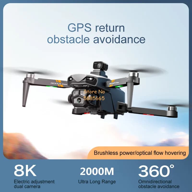 8K HD Laser Evitamento Ostacoli Brushless FPV RC Drone 5G GPS Flusso Ottico Doppio Posizionamento Auto Reutrn Telecomando Quadcopter
