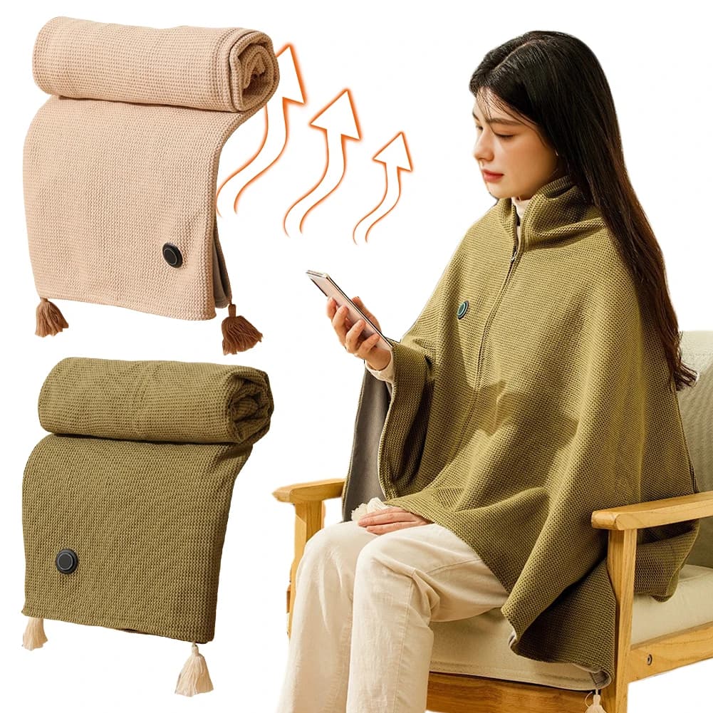 Coperta riscaldata elettrica USB indossabile Riscaldamento Coperta elettrica Scialle Scialle coperta riscaldata USB per ufficio domestico