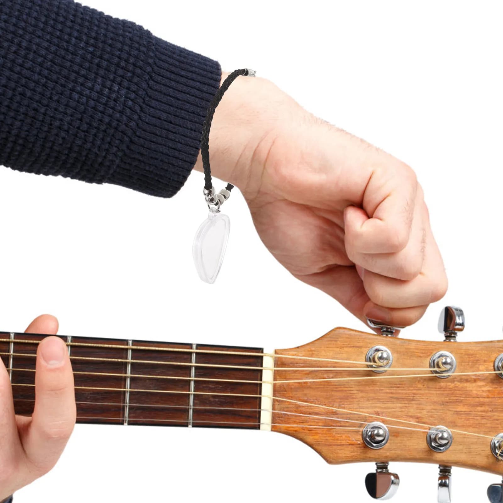 Set Porta Plettri per Chitarra a Forma di Cuore, Custodia Compatta, Braccialetto Portatile, Organizzatore per Plettri, Accessorio Musicale