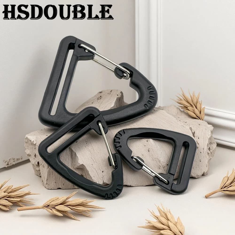 10-100 Pezzi Moschettoni a Molla in Plastica HSDOUBLE, Ganci per Portachiavi, Fibbie per Cinture, Moschettoni Triangolari per Zaini, Accessori Fai-da-Te