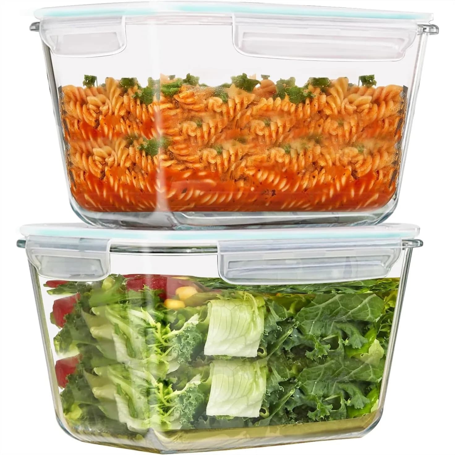 Set di 2 Contenitori in Vetro da 88oz con Coperchi Ermetici per Conservare Alimenti, Adatti al Forno