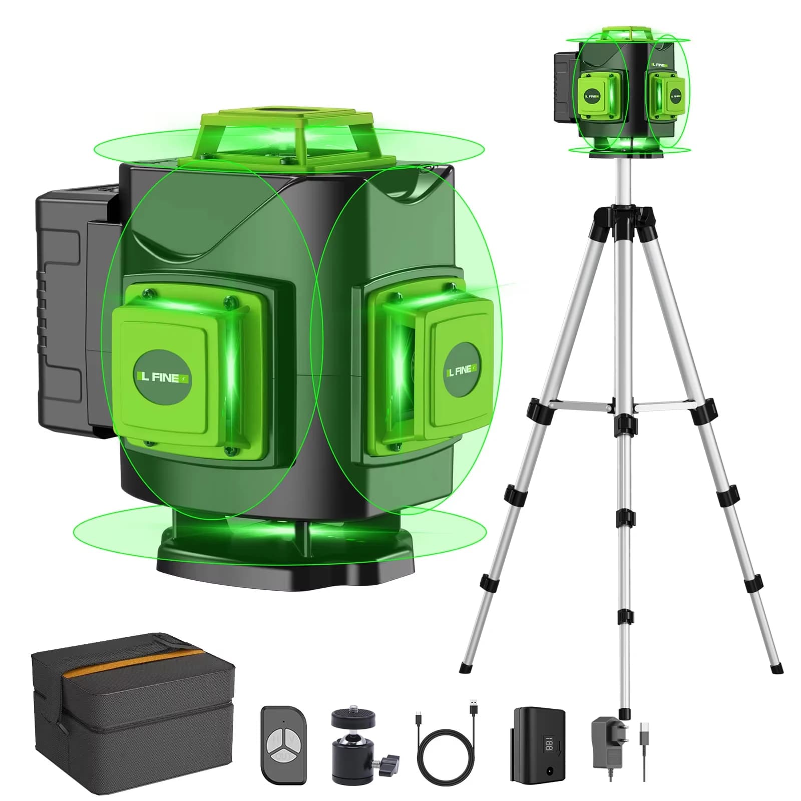 LFINE Nivel Laser Set 4D 16 Lines 3D 12 Lines 360 Self-Leveling professional Laser Level Horizontal And Vertical laser Tools