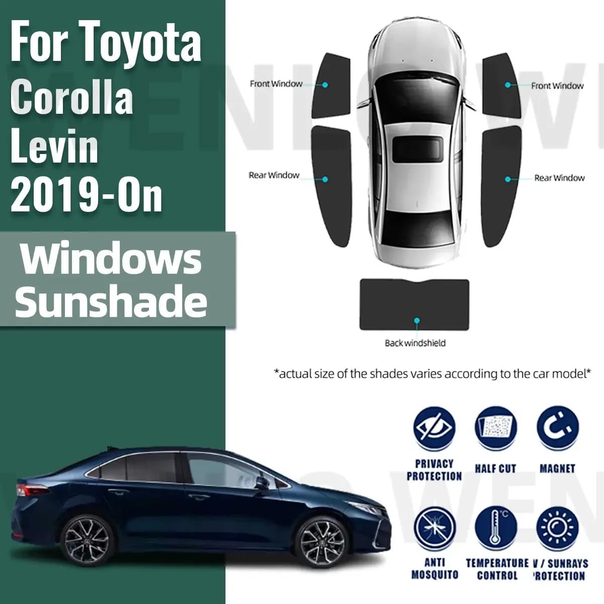 Per Toyota Corolla Levin E210 2019-2023 2024 Lunotto Laterale Posteriore Parasole Visiera Auto Parasole Accessori Parabrezza Anteriore Tenda