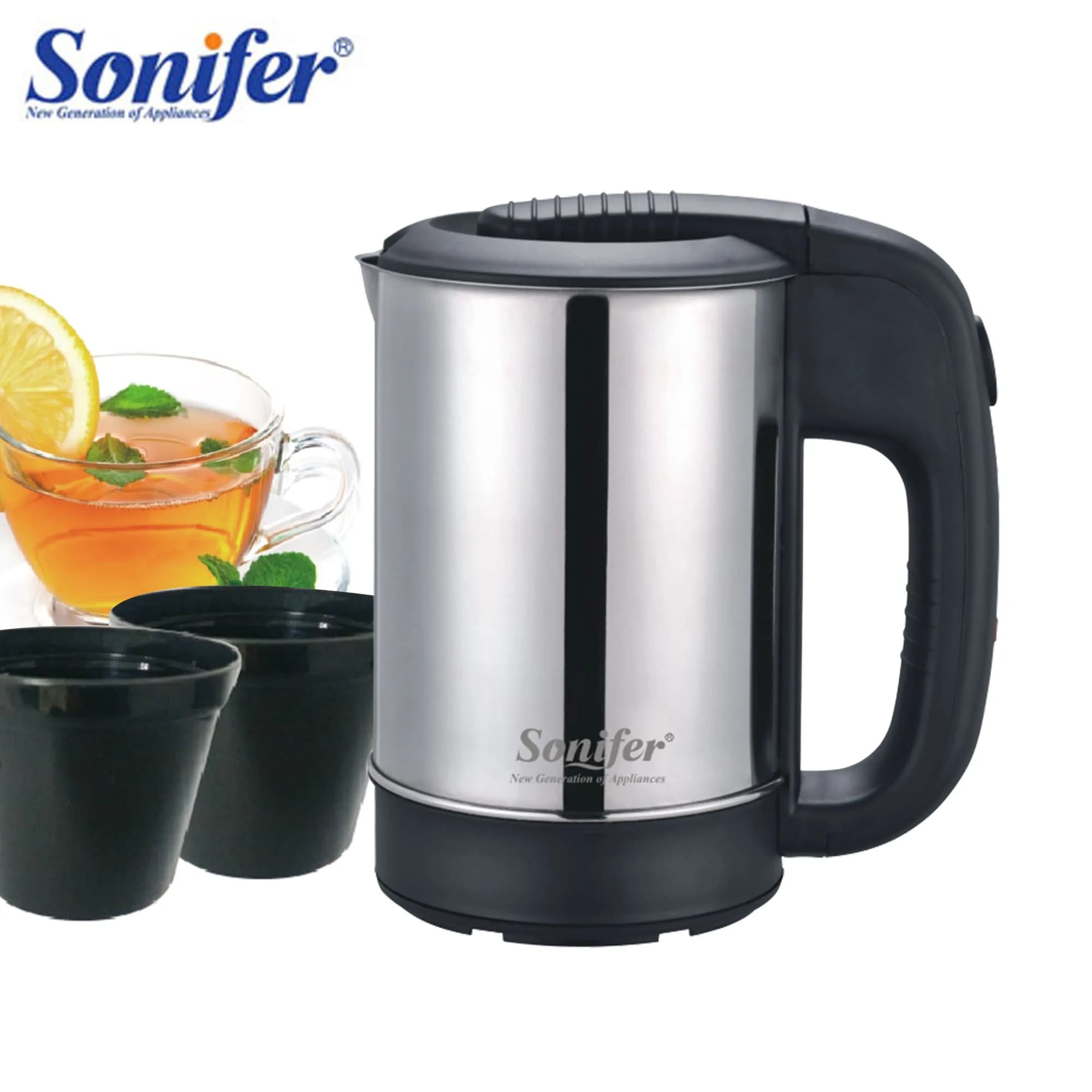 0.5L Mini Electric Tea Tea Coffee Stainless Steel 600W Portable Kettle Travel Pot for Hotel Family Trip Sonifer