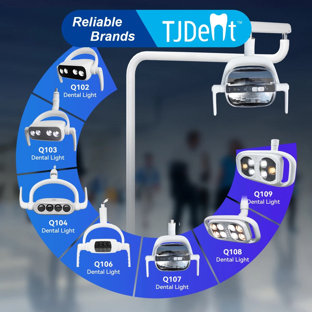 Lampada LED Dentale TJDent per Operazioni Orali, Attrezzatura per Cliniche Odontoiatriche, Strumenti per Sbiancamento Dentale e Laboratorio