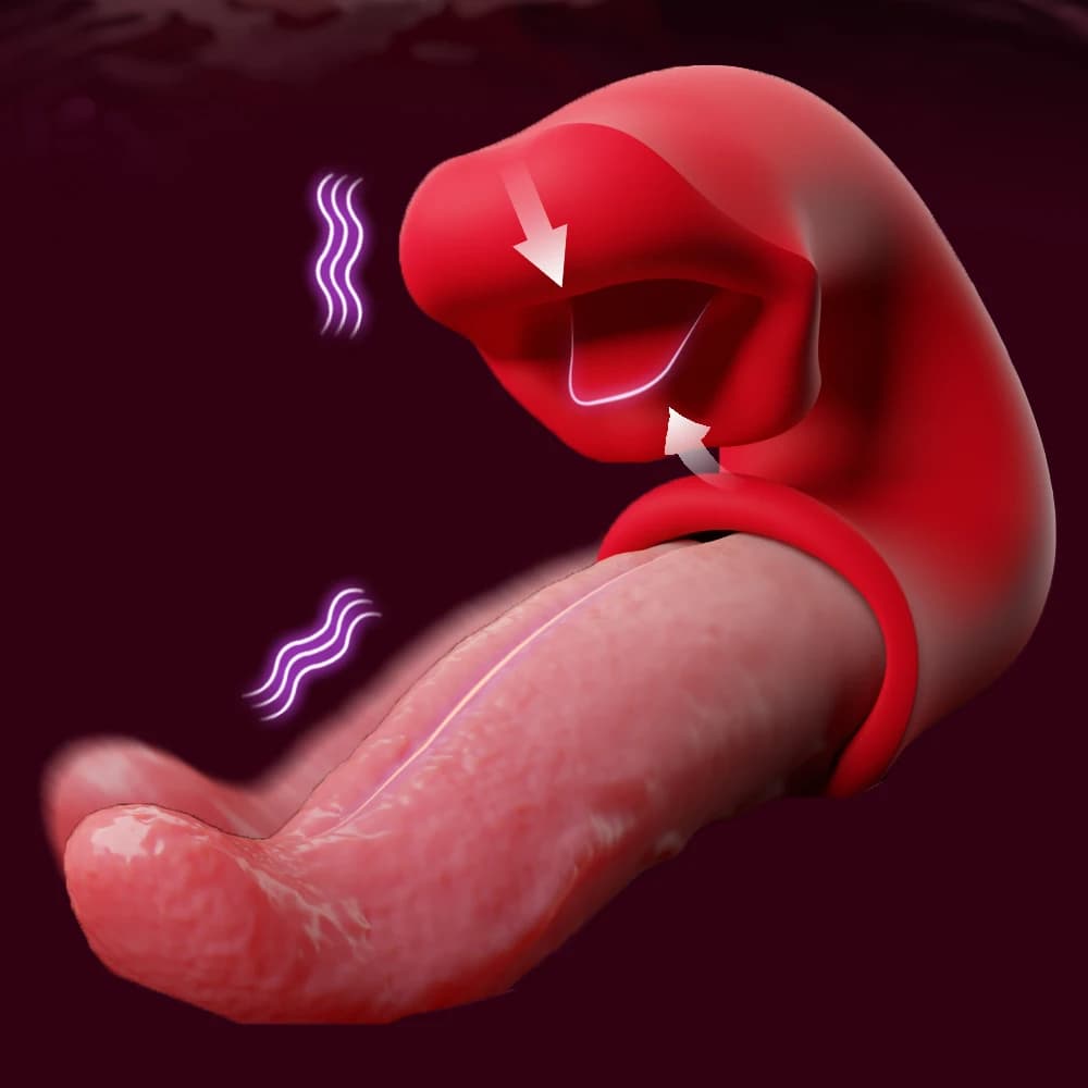 Vibratore Realistico a Forma di Lingua per Donne, Stimolatore Clitorideo con Vibrazione Oscillante, Vibratore a Forma di Rosa, Dildo Stimolatore per il Piacere