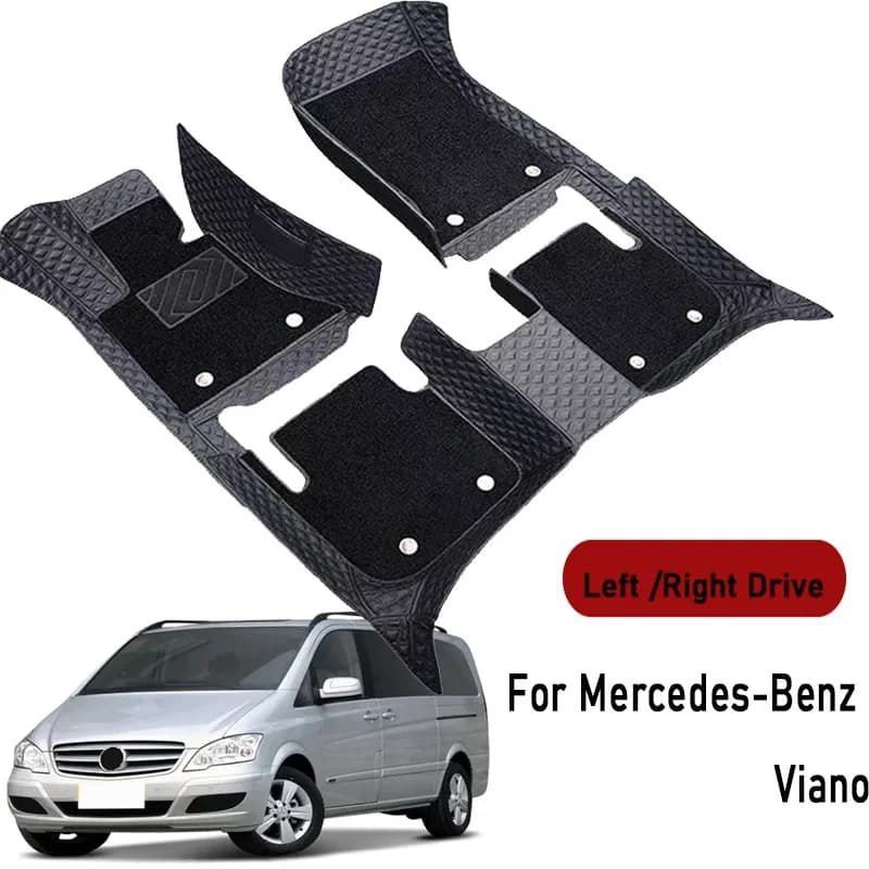 Car Floor Mats for Mercedes-Benz Viano 2010 2011 2012-2017 Custom Auto Foot Pads Automobile Carpet Cover Interior Accessories
