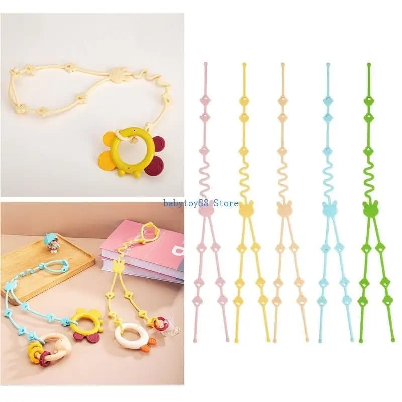 Y4UD Clip per massaggiagengive Corda antigoccia Cinghia per ciuccio Catena per succhietto Catena per ciuccio per bambini