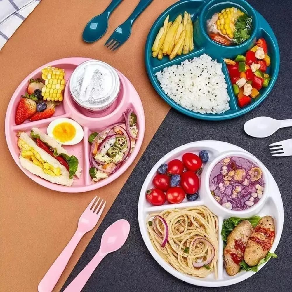 Bariatrico Plate with Parts for Weight Management and Nutrial Control, Hard Divided Plate for Pasti Planning and Pasti Preparation