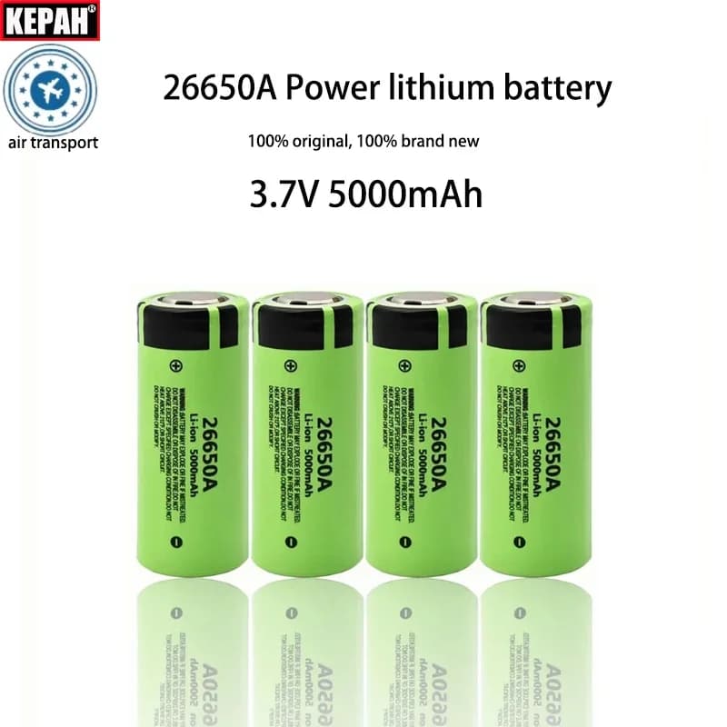 Batteria al litio assembabile da 3,7 V 26650 A 5 Ah, per torce elettriche, ventilatori, celle a batteria integrate, luci elettriche, luci solari, giocattoli