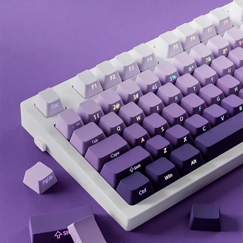 Copritasti sfumati 134 tasti Profilo OEM PBT Double Shot Keycap per MX Switch Gaming Tastiera meccanica Tappi chiave RGB stampati lateralmente