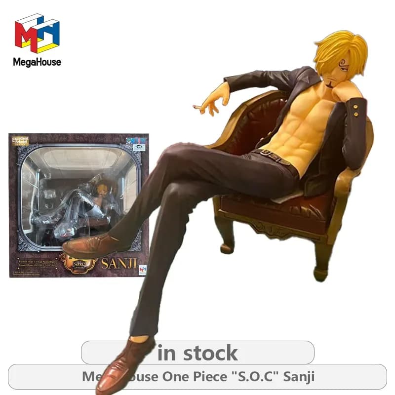 Megahouse Originale POP Figurine Serie One Piece "SOC" Sanji Anime Action Figure Modello Giocattoli Modello Ornamenti Regali Per Ragazzi
