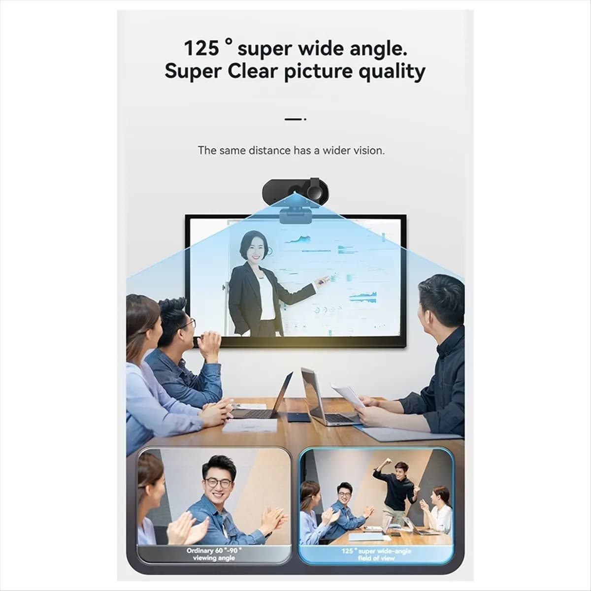 Webcam AA86 Full HD 1080P per PC e Laptop con Autofocus, Flessibile con Microfono per Streaming Live e Videochiamate 1080p
