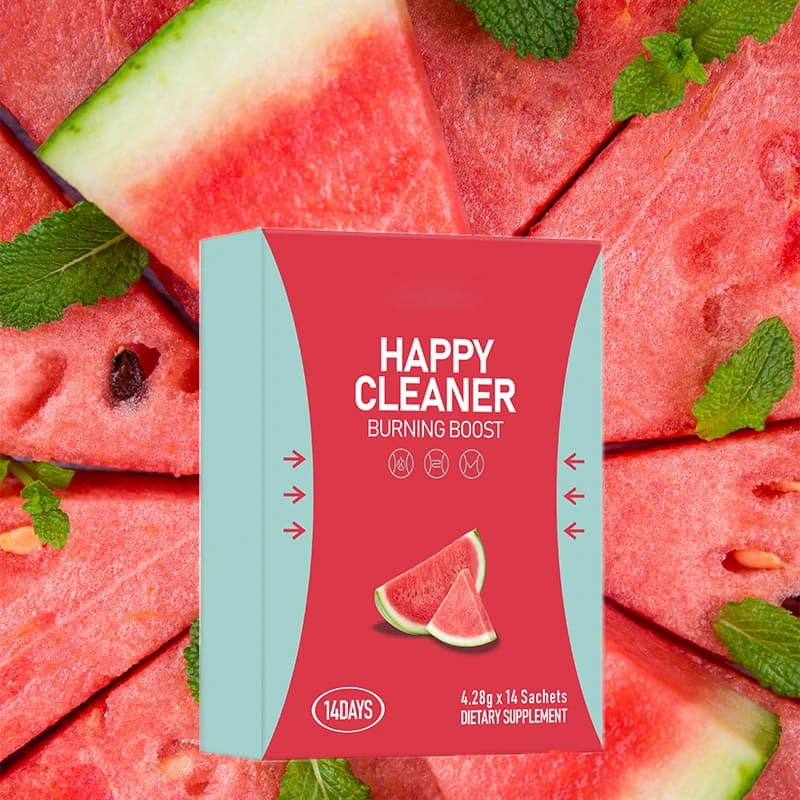 Happy Cleaner Powder – Mix di bevande all'anguria senza zucchero, antiossidante e supporto per la digestione, vegano, non OGM, senza glutine, 14 confezioni