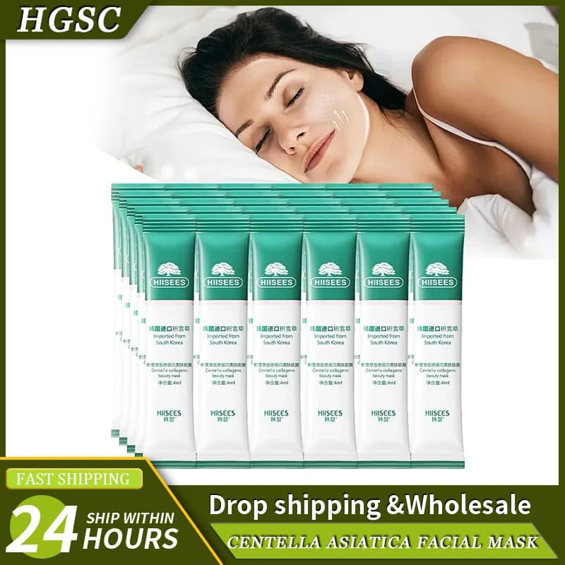 30 pz Centella Collagene Maschere per il viso per dormire Cura della pelle Antirughe Anti-età Maschera idratante Prodotti per la cura della pelle coreana