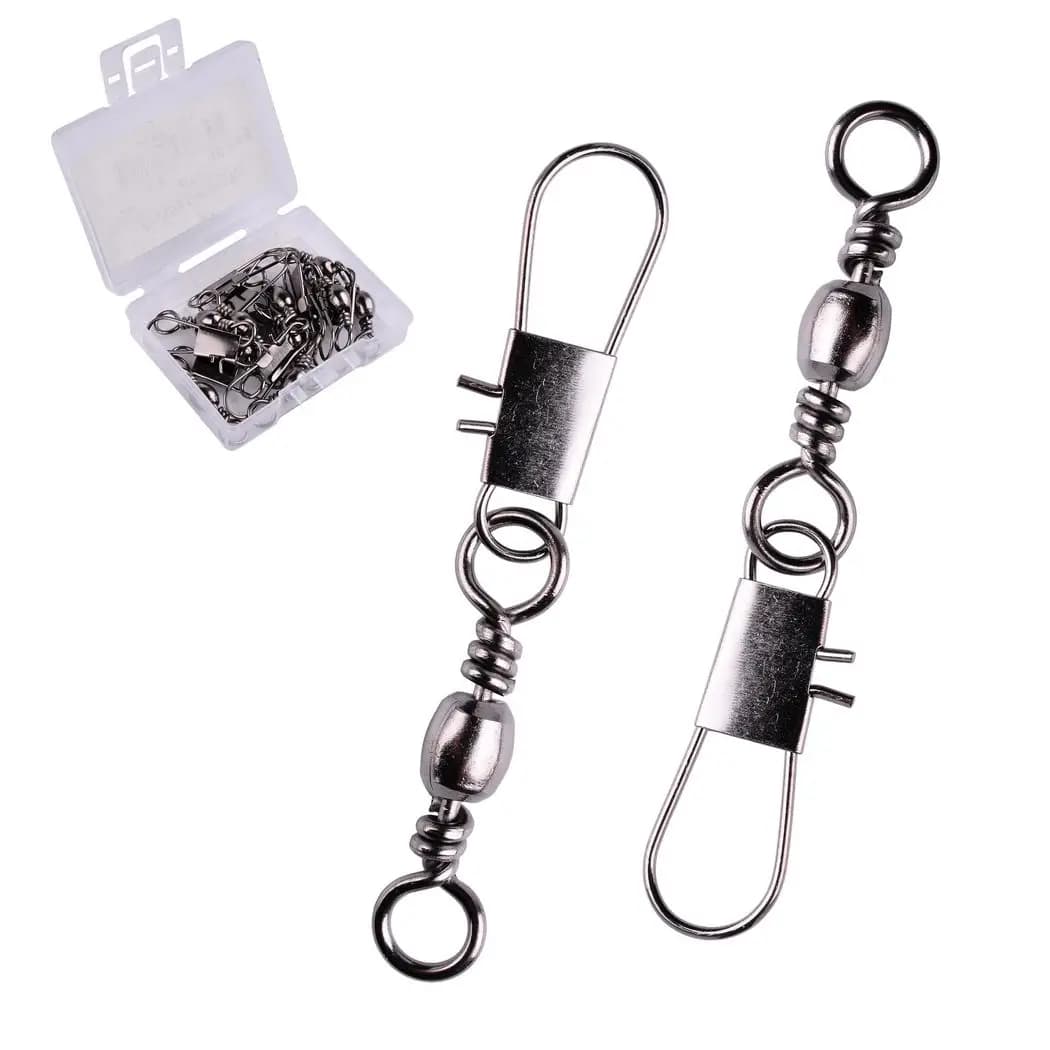 10pc/Box Fishing Swivels 3/0-14# Swivel Fish Connector Pin Bearing Swivel Carp Fishing Snap Fishhook Lure Tackle Accessories Box