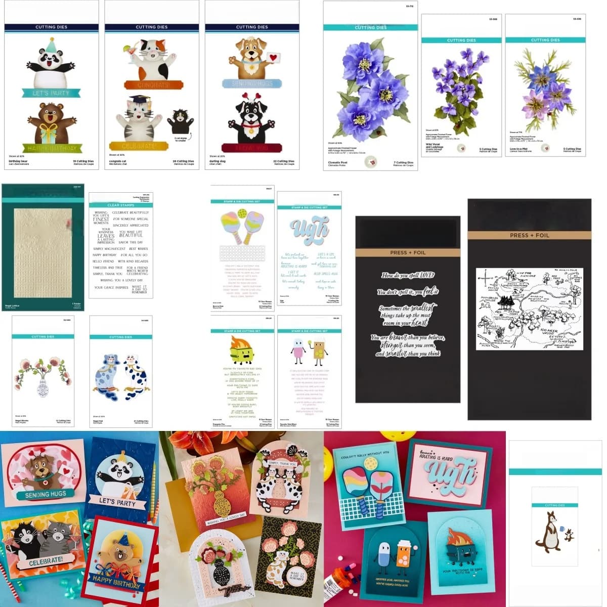 Garden Blooms and Classic Mouse Press Foil Plate Cutting Die Stamp Stencil Set for DIY Card Scrapbook 2026 Spring Valentine New