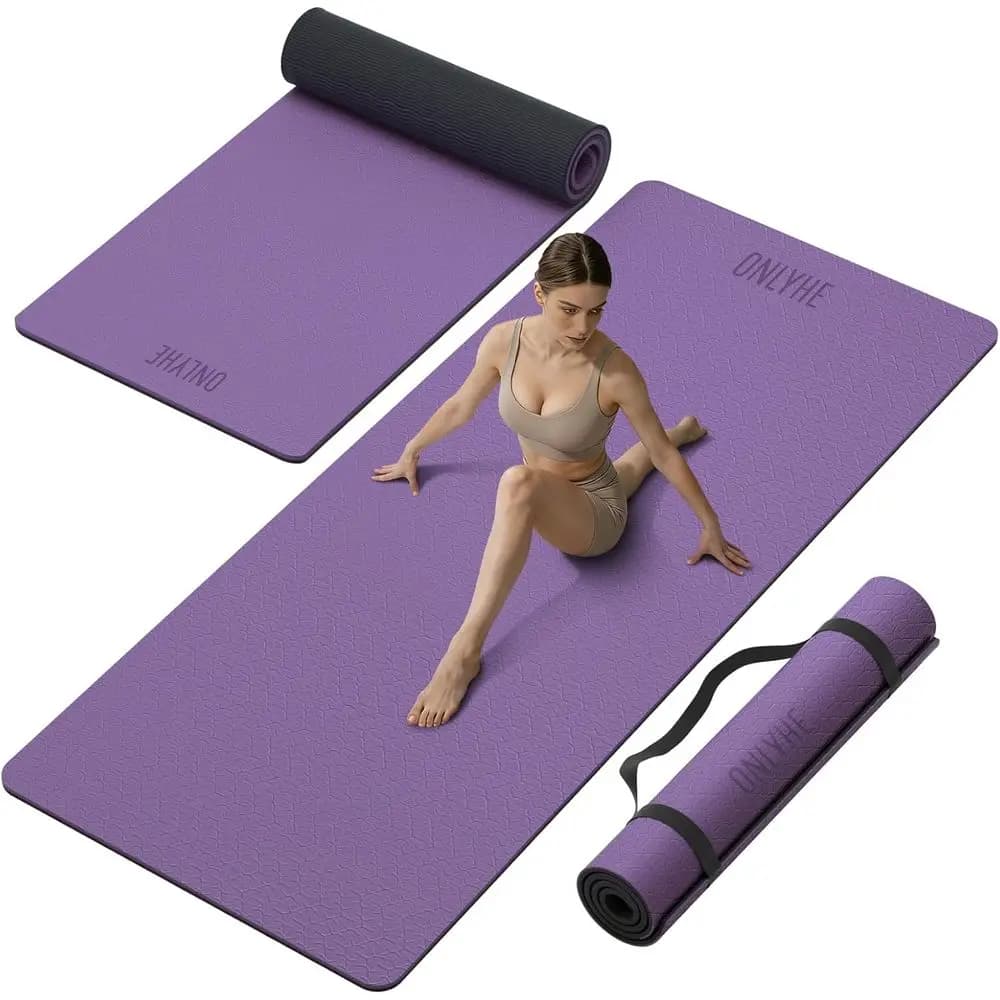 Tappetino Yoga Antiscivolo e Antistrappo Spessore 10mm, 72x35 XL per Pilates, Allenamenti a Casa, Palestra e Stretching con Cinghia di Trasporto