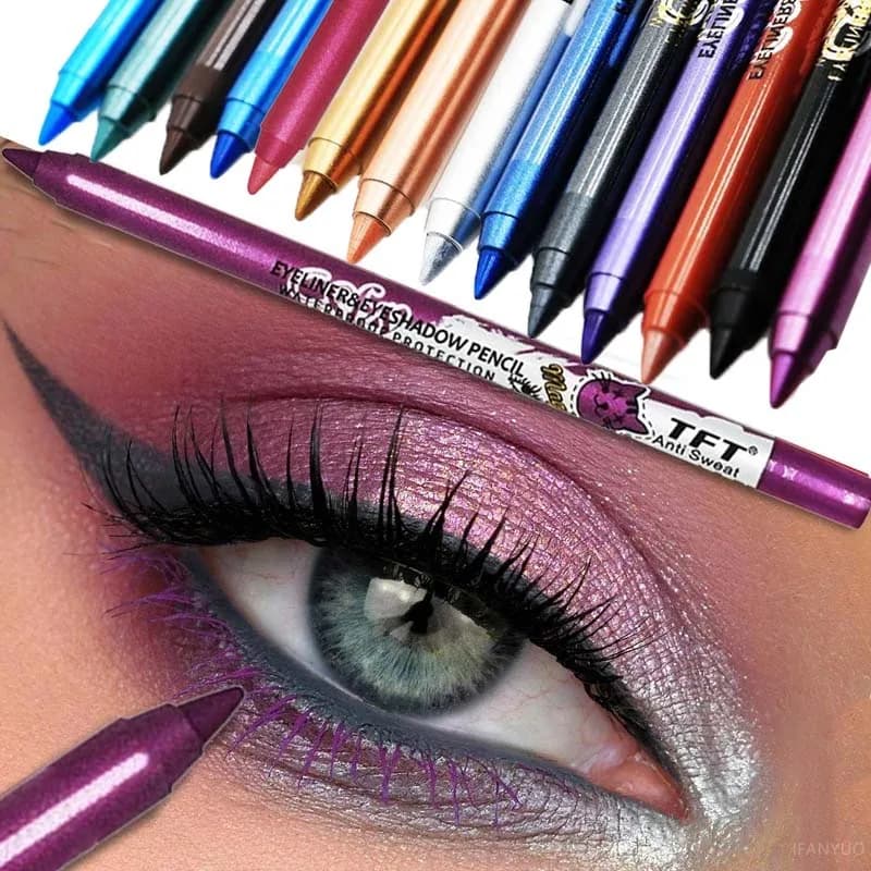 Matita per eyeliner opaca perlescente, colorata, ad asciugatura rapida, impermeabile, a lunga durata, per un trucco occhi liscio e impeccabile.