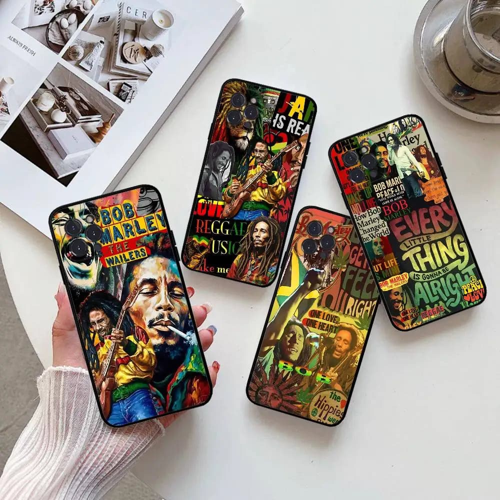 Custodia per telefono Reggae Bob Singer M-Marleyes per IPhone 17 16 15 14 11 12 13 Mini Pro XS Max Plus Funda Shell