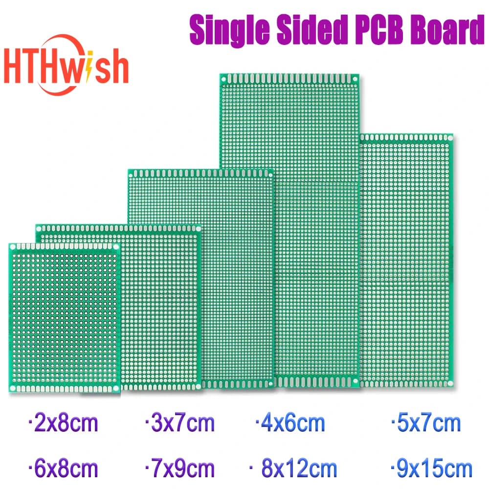 5 pcs/lot Universal Circuit Single Sided PCB 2x8 cm 3x7 cm 4x6 cm 5x7 cm 6x8 cm 7x9 cm 8x12 cm 9x15 cm Prototype Card for Arduino