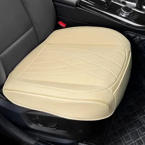 Luxury Eco-leather Car Seat Cover - Anti-slip, Universally Adaptable, Beige