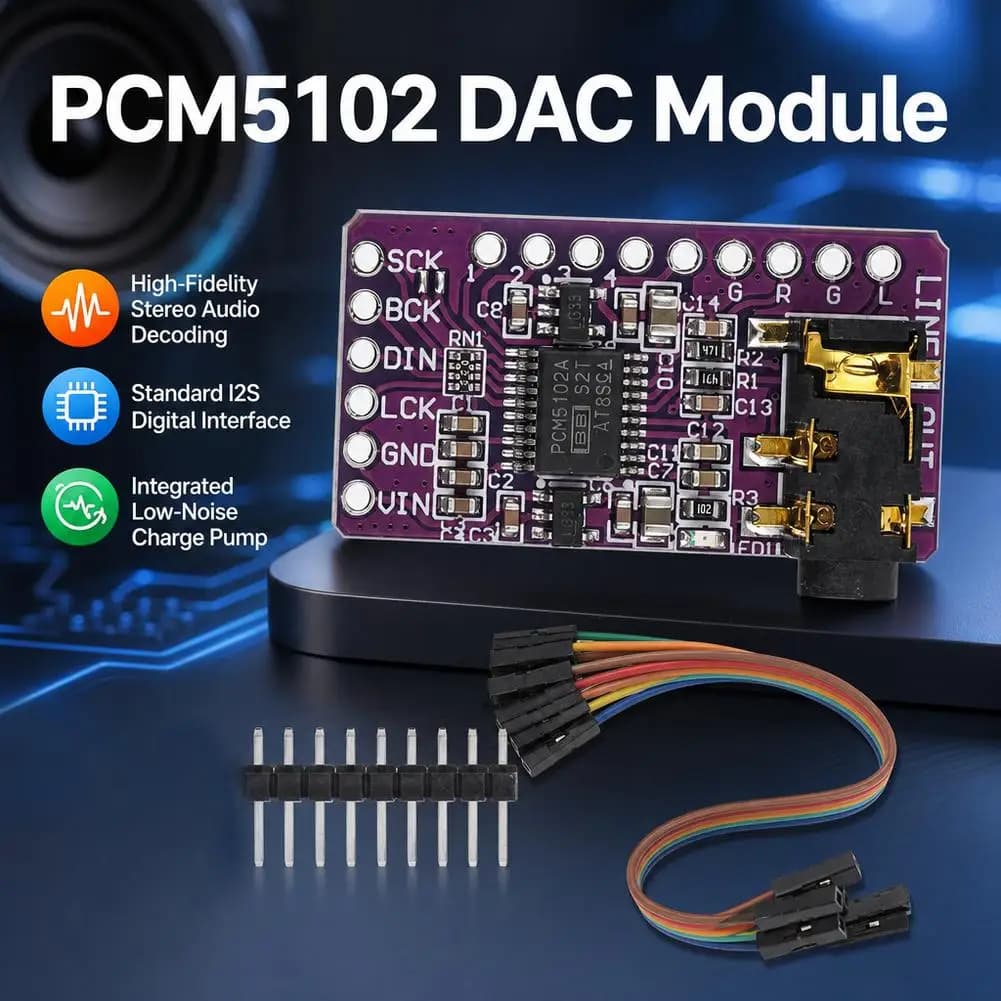 nterface I2S PCM5102A DAC Decoder GY-PCM5102 I2S Player Module For Raspberry Pi pHAT Format Board Digital PCM5102 Audio Board