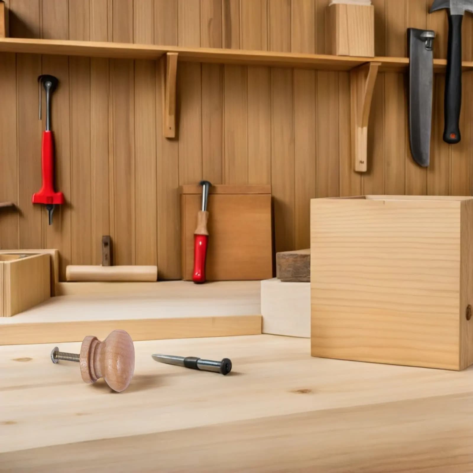 15 Pezzi Maniglie a Fungo in Legno per Cassetti, Armadi, Contenitori, Cassettiere - Accessori Eleganti per Mobili