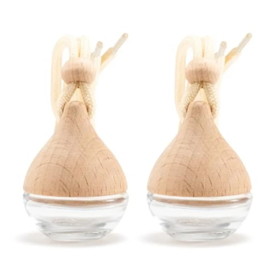 Refillable Car Air Freshener Hanging Diffuser, Empty Glass Bottle with Reed Sticks for Essential Oils, Car Scent Diffuser and A