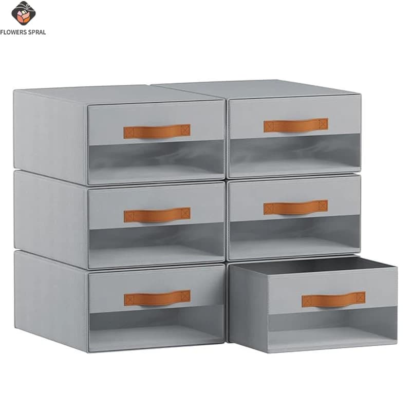 Set di Quattro Pezzi per la Conservazione di Lenzuola, Scatola Pieghevole e Impilabile, Contenitore per Coperte e Lenzuola, Scatola di Stoccaggio Stile Cassetto