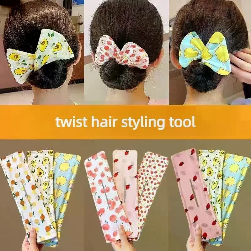 1Pcs Adjustable Headband Hair Clip Cute Hair Straightener Bow Twist Clip Hair Straightener Meatball Headband Accessory