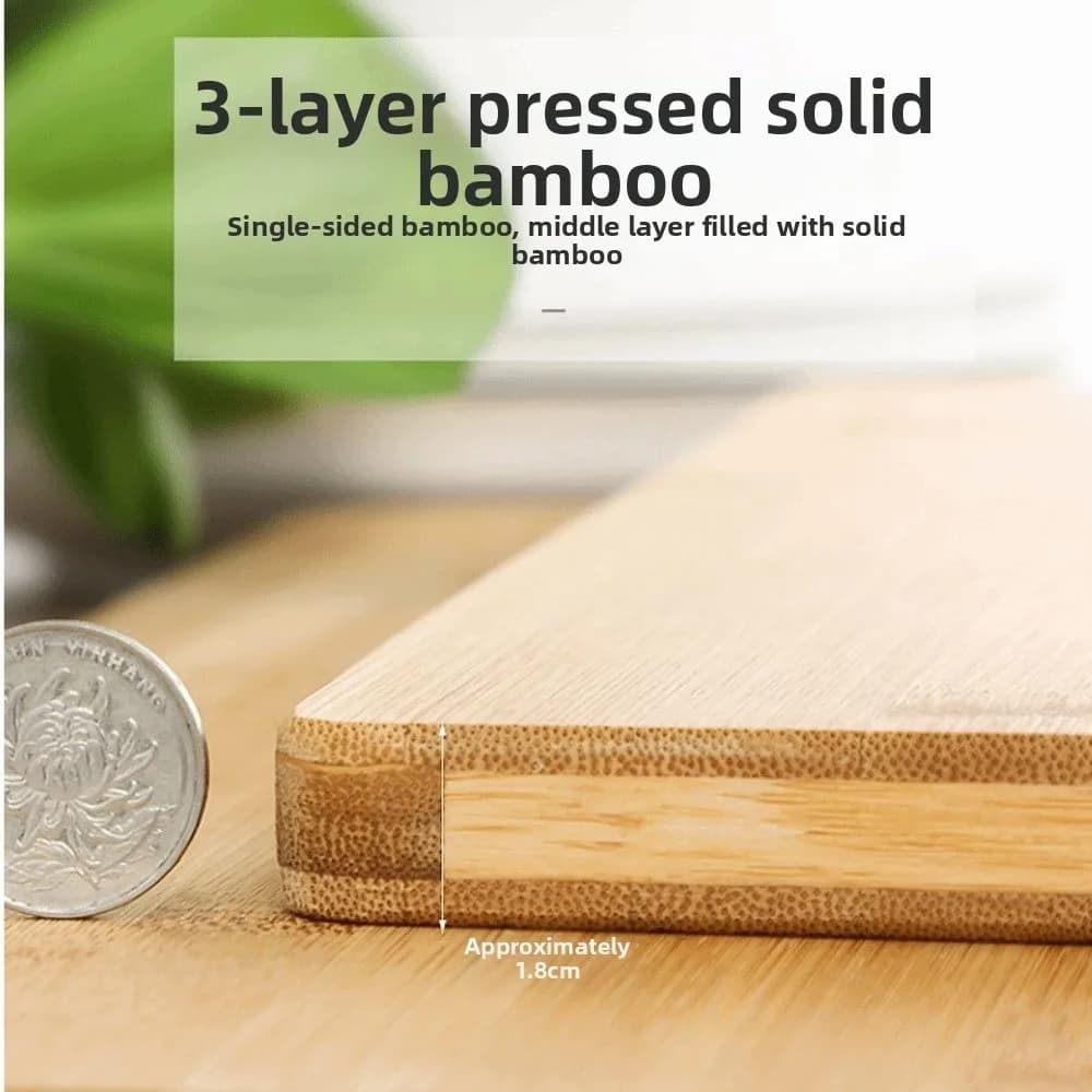 Solid Wood Cutting Board Double-sided with Handle Chopping Block Durable Rectangular Wooden Chopping Board Vegetable Chopping