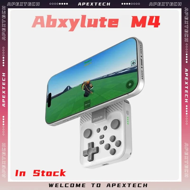 Abxylute M4 Gamepad Magnetico per Telefono - Controller Portatile a Incastro per iOS Android Switch PC Cloud Gaming ed Emulazione Retro