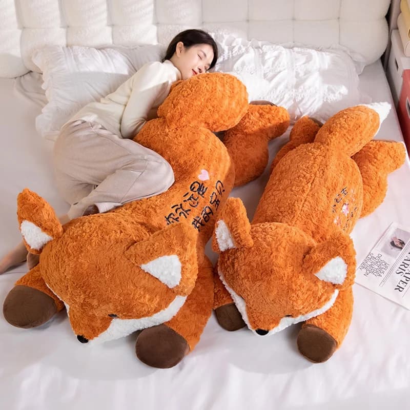 80 centimetri Grande Kawaii Volpe Giocattoli di Peluche Del Fumetto Animale di Peluche Sveglio Morbido Peluche Del Bambino Cuscino Mensa Prone Giocattolo per le Ragazze Regalo Decor