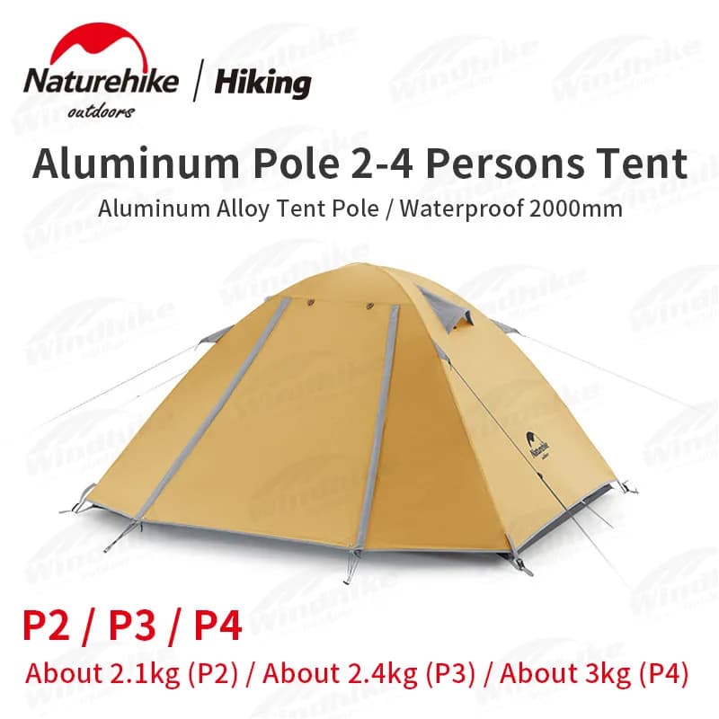 Tenda da Campeggio Naturehike per 2-3 Persone, Portatile e Impermeabile, Tenda a Doppio Strato per Escursionismo e Viaggi all'Aperto