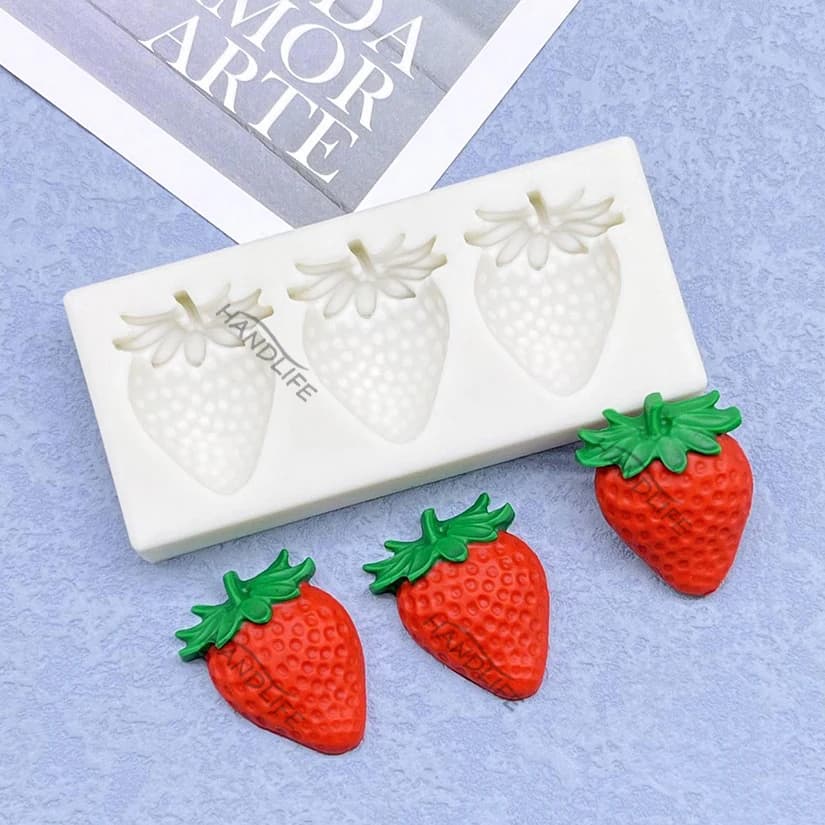 Fragola Silicone Sugarcraft stampo strumenti in resina Cupcake stampo da forno strumenti per decorare la torta del fondente