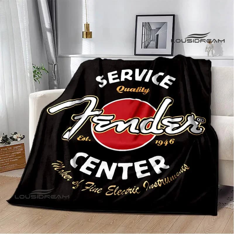 Fender chitarra logo stampato coperta bambini coperte calde flanella morbida coperta accogliente divano coperta da viaggio fodere per letto regalo di compleanno