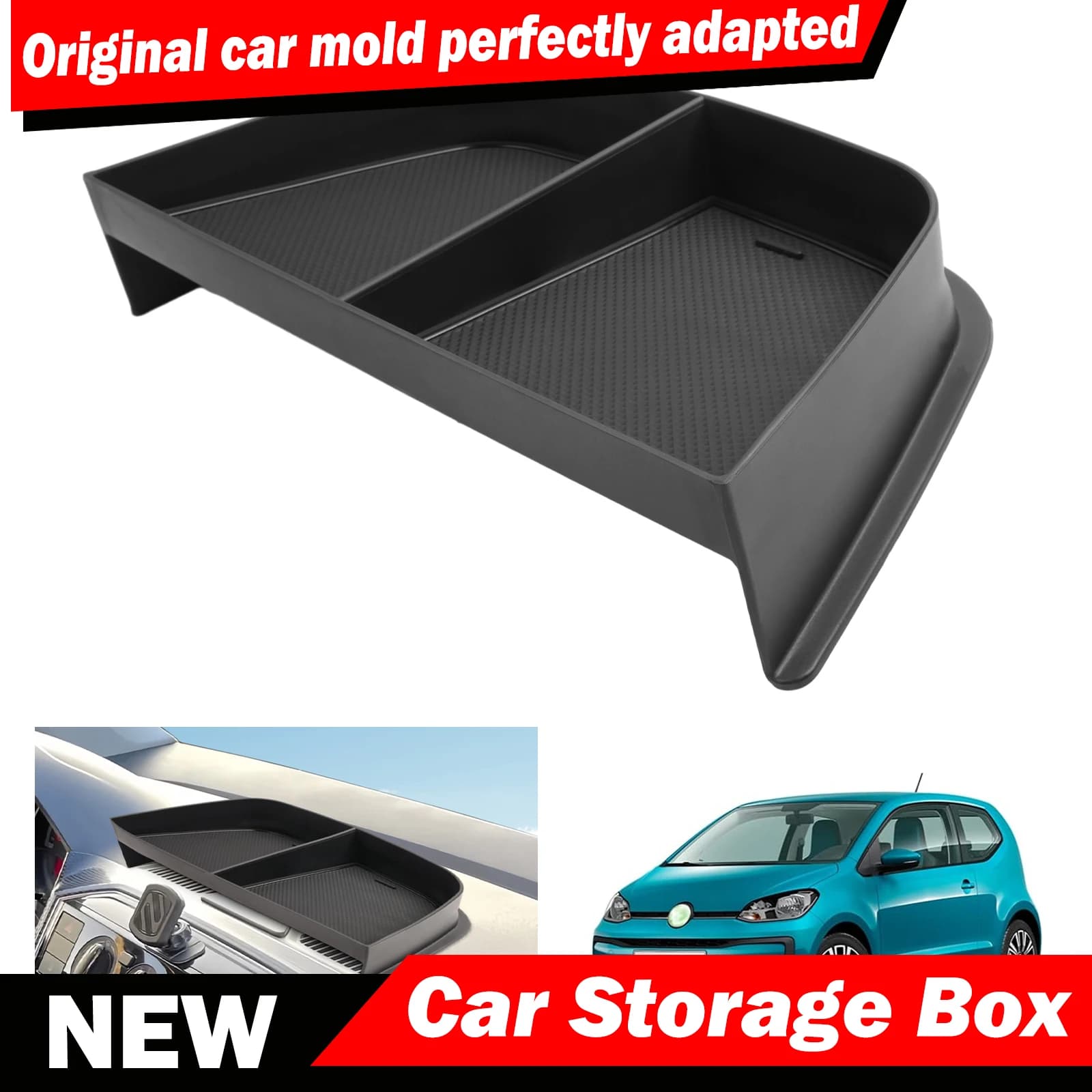 For VW Up / Seat Mii / Skoda Citigo 2013-2021 Car Armrest Storage Box Center Console Organizer Tray Pallet Holder